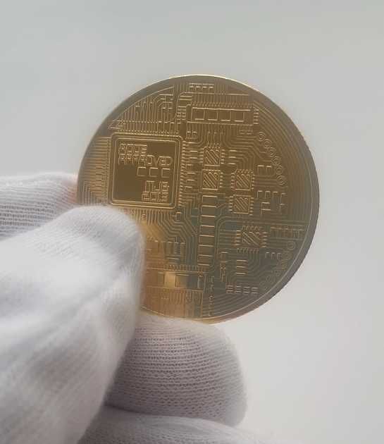 Сувенірна монета Біткоїн(Bitcoin) BTC, на подарунок в капсулі