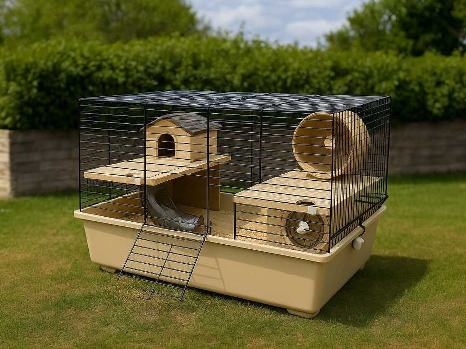 Klatka Dla Chomika Gryzonia Myszki z Wyposażeniem Domek Tunel Duża