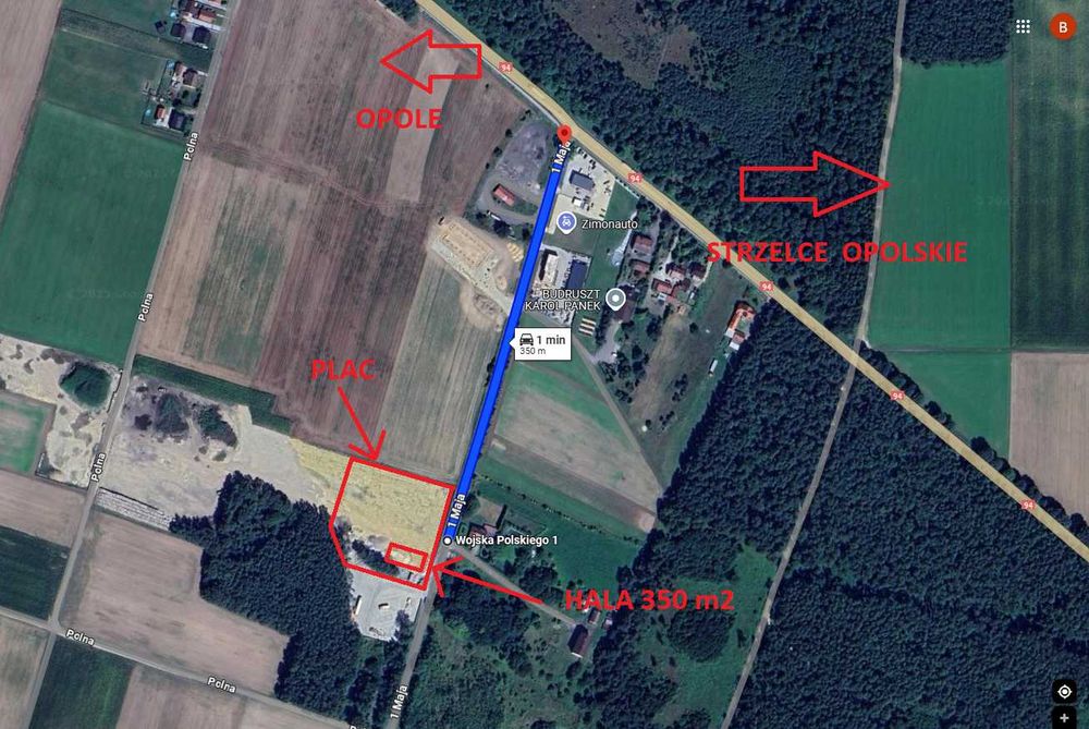 HALA 350 m2 na wynajem + Plac