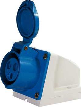 Gniazdo przemysłowe stałe 230v 3p 32A niebieskie