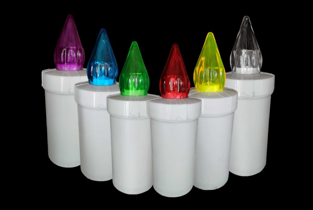12 szt. Wkład led do zniczy duży 16,5 cm mix kolor