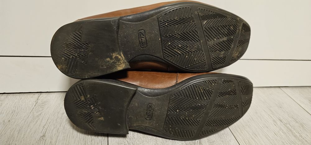 Skórzane męskie mokasyny Clarks rozmiar 41,5 wkładka 26,5cm