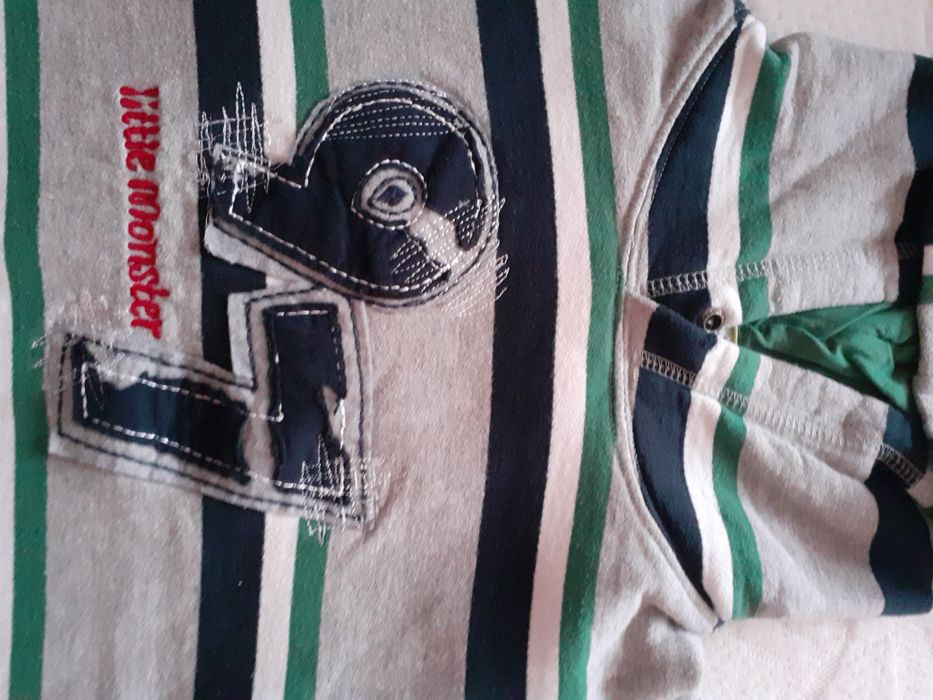 Bluza z kapturem, ciepła, bawełna rozm. 110/116