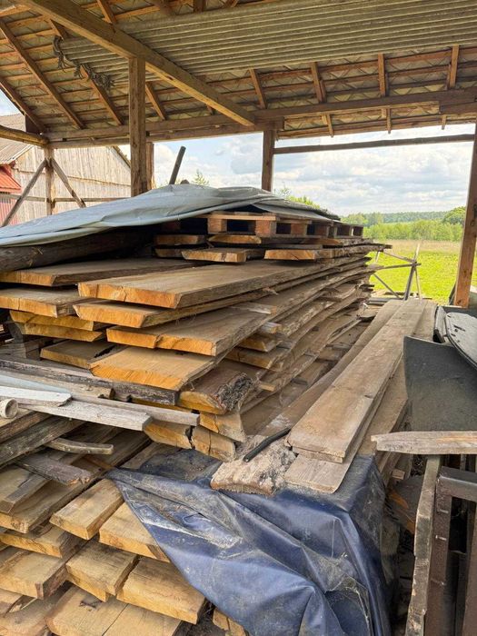 Grube Brusy Dębowe 5 cm – Materiał na stół loft / schody (Sezonowane)