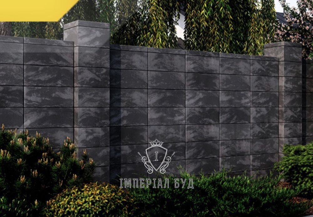 Мегаблок модульний, цегла на паркан, ворота, бруківка