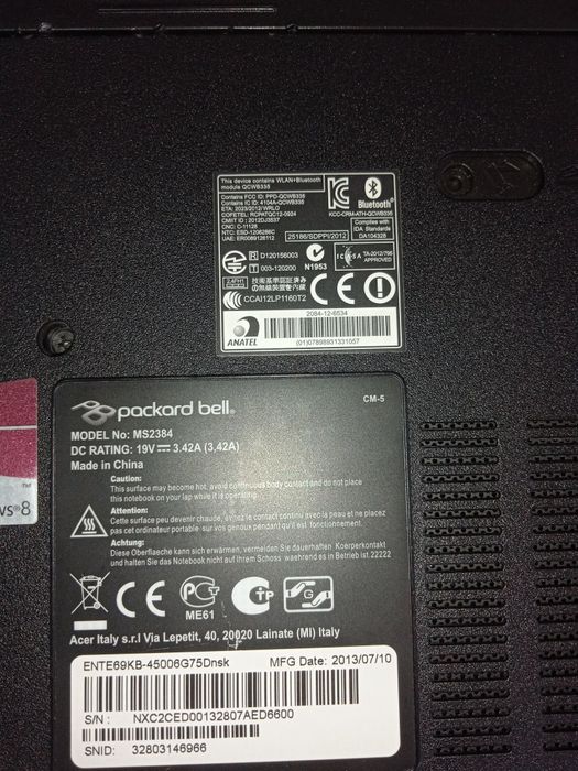 Ноутбук Packard Bell MS2384
