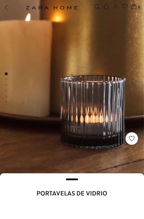 Porta-Velas De Vidro Zara Home NOVO