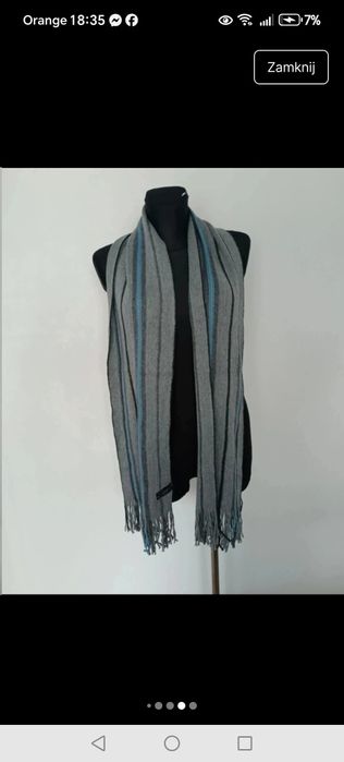 Szal męski szary zimowy