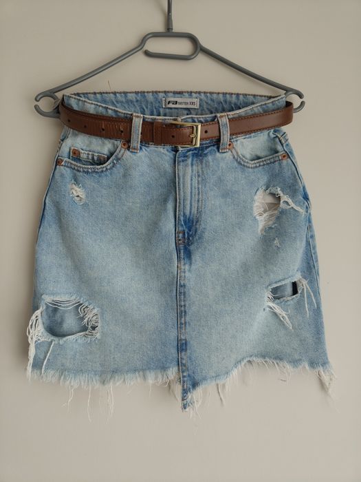 Spódniczka mini 32 jeansowa jeans XXS dziury