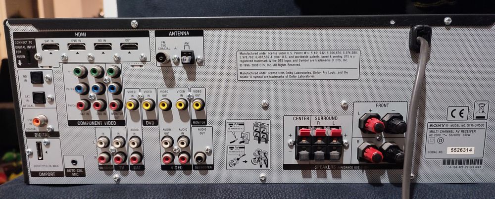 Zestaw amplituner SONY STR-DH500, pilot, 2 kolumny