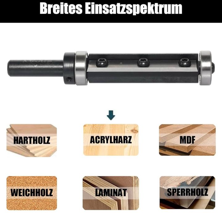 Frez prosty z łożyskiem górnym 16mmx50mm uchwyt 8mm wymienne płytki