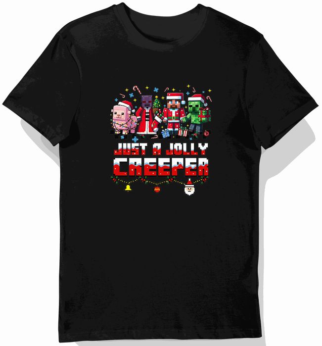 Koszulka dziecięca czarna świąteczny minecraft prezent święta 116