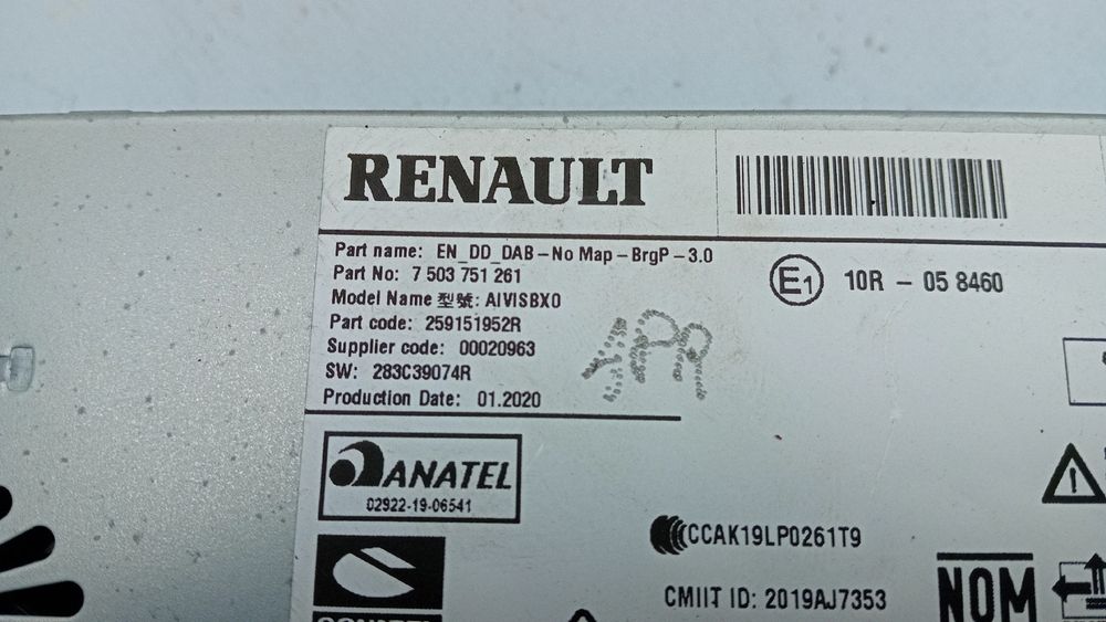 Rádio / auto-rádio RENAULT Zoe (BFM_)