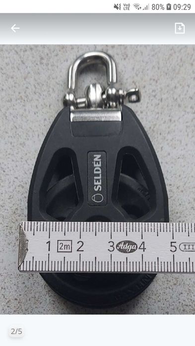 Zestaw 4 nowych bloczków Selden PBB50mm, żeglarski, linowy, pojedynczy