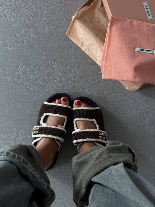 Klapki Miu Miu crochet knit
