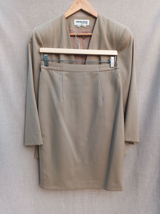 Conjunto casaco e saia lã vintage