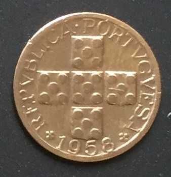 Moeda X centavos bronze - Portugal - 1958