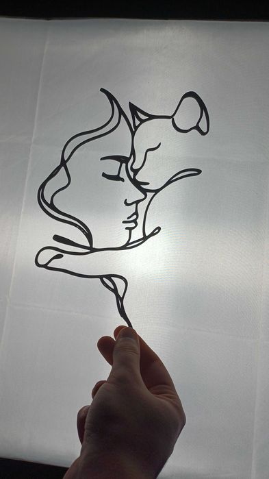Sweet Cat Wall Art – Arte Minimalista Impressa em 3D
