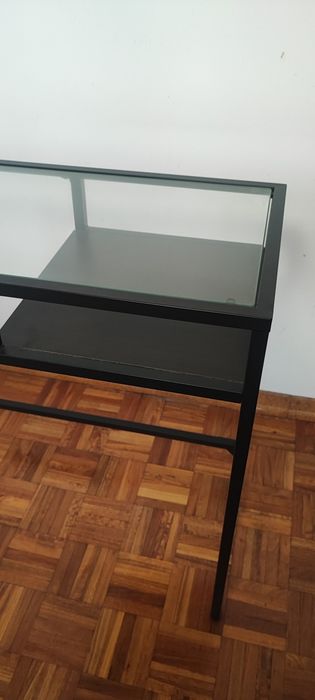 Secretária / Mesa Consola IKEA VITTSJÖ (Preto e Vidro)