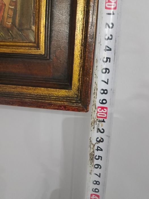 Stary obraz na płótnie "Biedny Poeta"