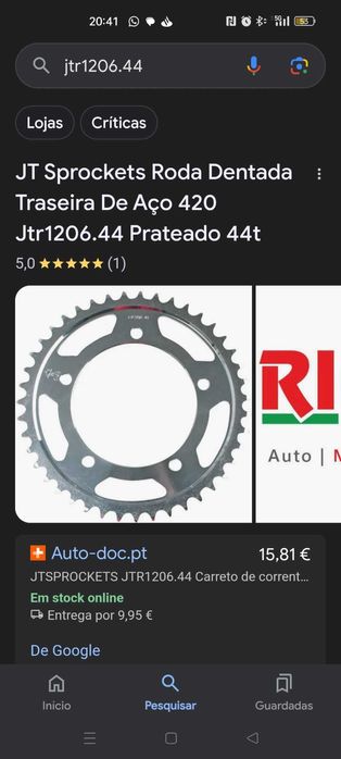 Kit transmissão HONDA 17T - 44T (CBR, CBF, CLR, XLR, XR)