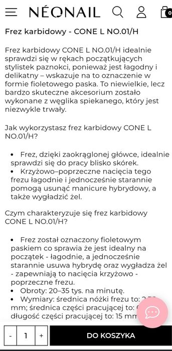 Frez neonail Cone L NO.01/H