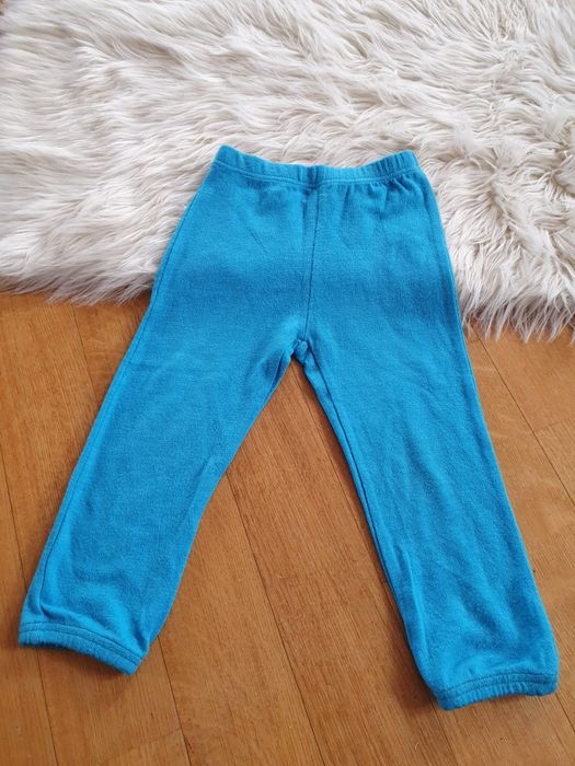 Turkusowe spodnie z akrylu
