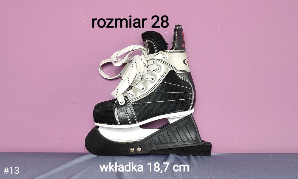 Jak nowe łyżwy hokejowe + ochraniacze na płozy - rozmiar 28 - 18,7 cm