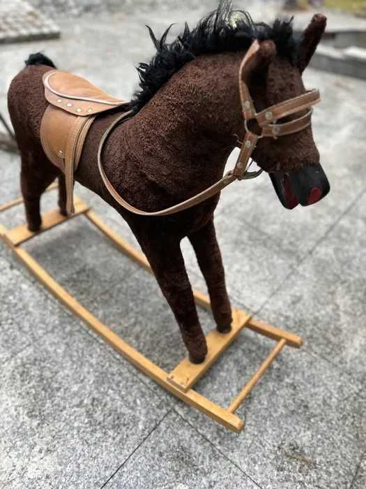 Koń na biegunach antyk vintage kolekcjonerski duży 107 cm