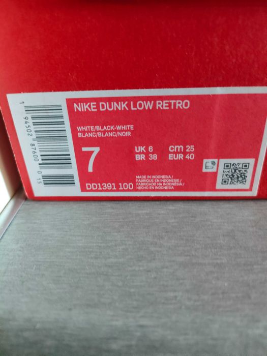 Buty nike dunk low panda black white 40