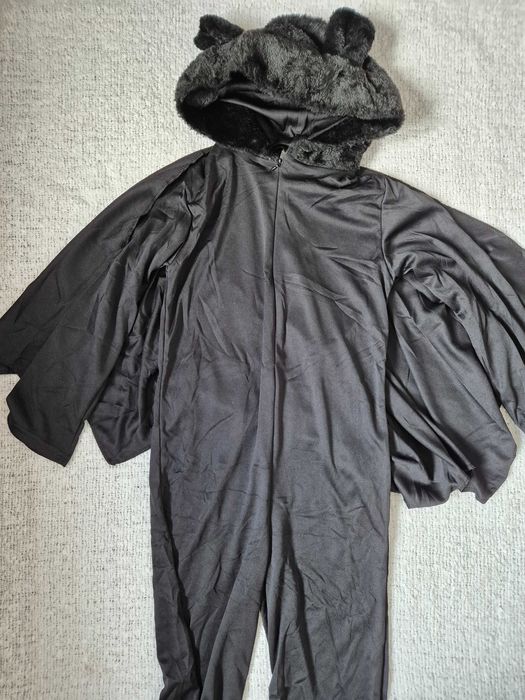 Strój Kostium Nietoperza 6-8 lat Czarny Halloween Peleryna Kombinezon