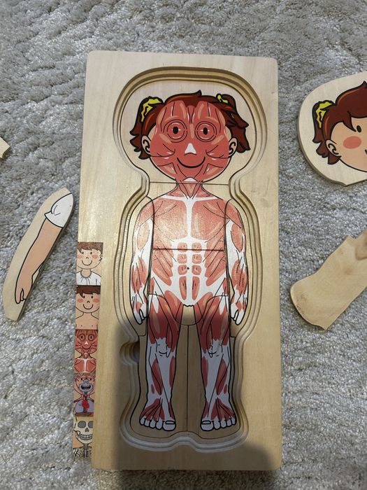 Drewniane puzzle ludzkie ciało dziewczynka