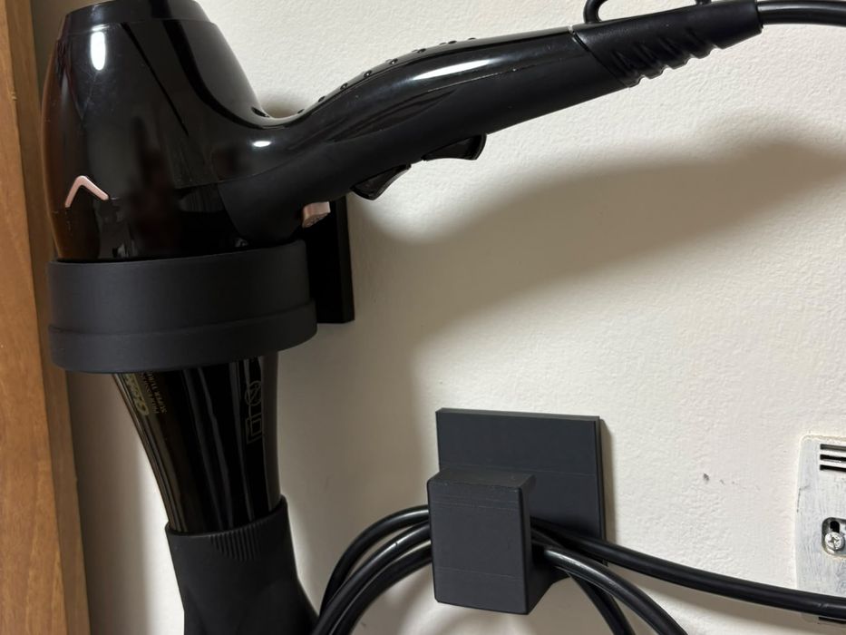 Suporte para secador de cabelo na parede