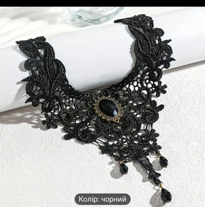 Ажурный чокер черный