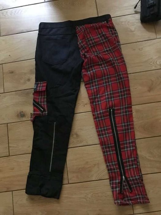 NOWE Spodnie PUNK 36 Tartan BaweŁna