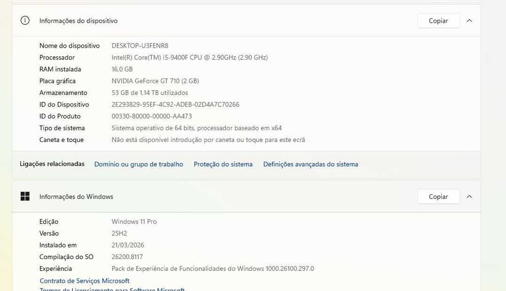Computador completo a funcionar perfeitamente448430534192025604