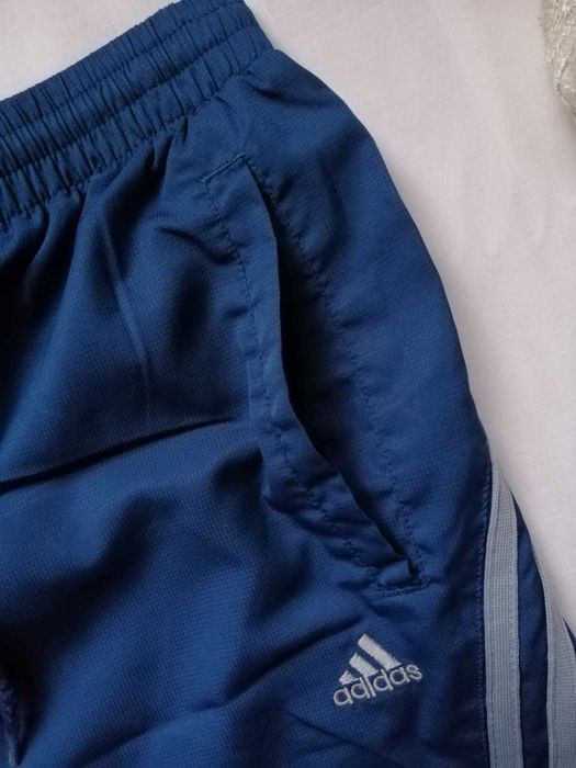 Adidas termoaktywne oddychające spodnie dresowe sportowe morski M L