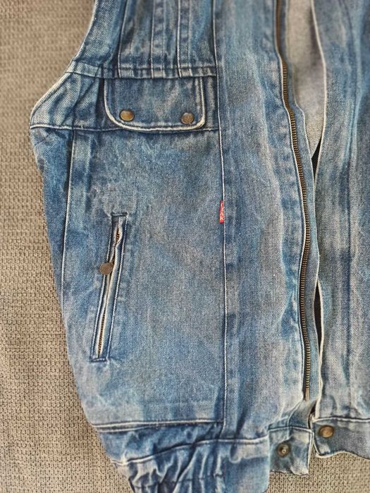 Kamizelka Jeansowa Vintage Ciak Story XL Retro Lata 90. Katana bez rękawów