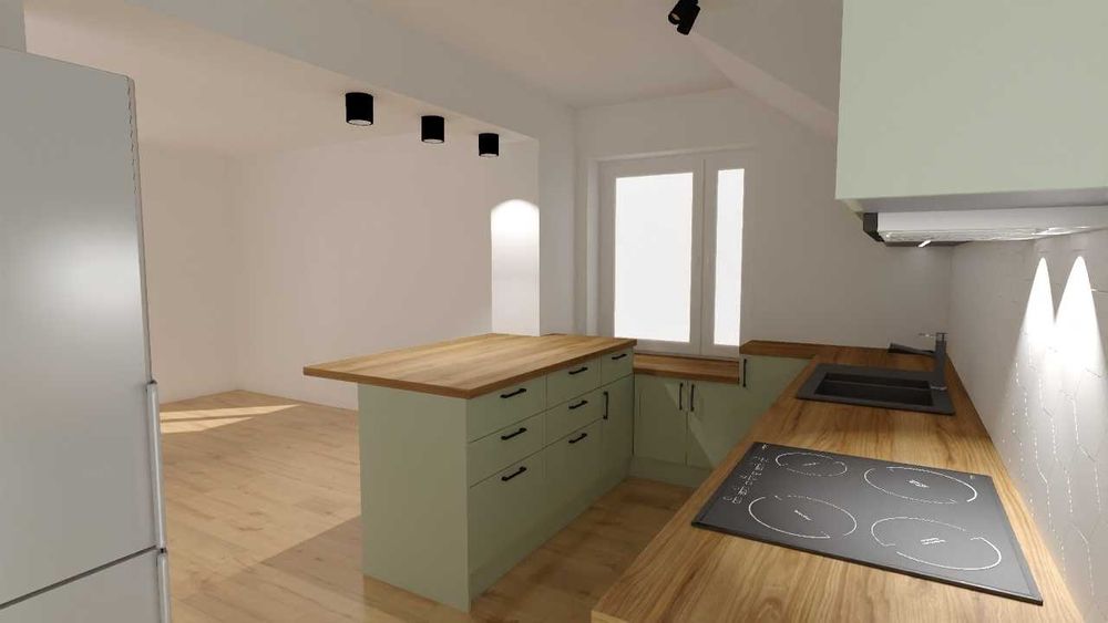 Wizualizacja kuchnia projekt mebli kuchennych projektowanie wnętrz