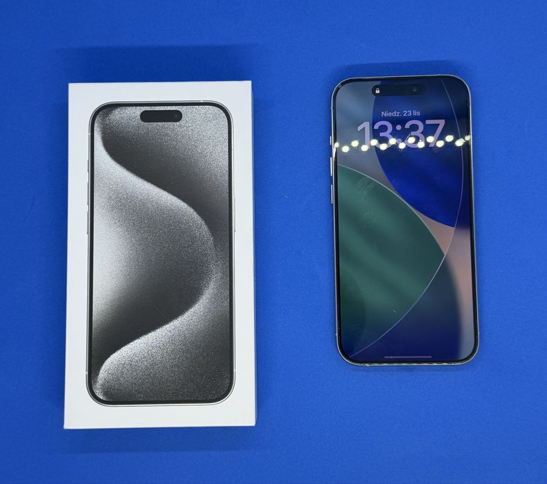 IPhone 15 Pro biały – zadbany, komplet akcesoriów, 128GB Piastów