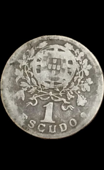 Moeda antiga de 1 escudo da república portuguesa do ano 1927 , rara.
