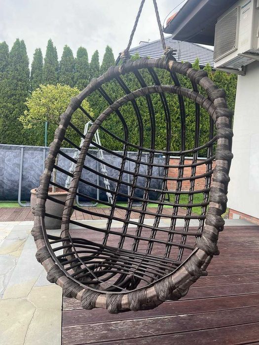 Fotel Wiszący Kokon Owalny Na zewnątrz/Do wewnątrz Drewno + Poduszka