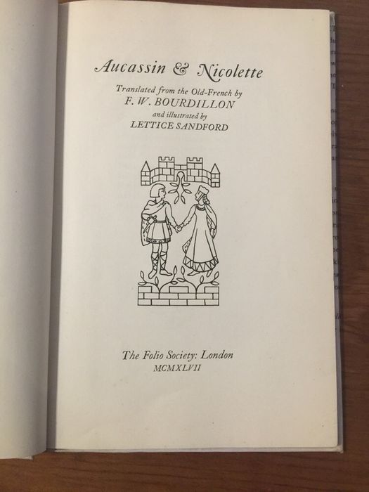 Livro Aucassin & Nicolette - 1947
