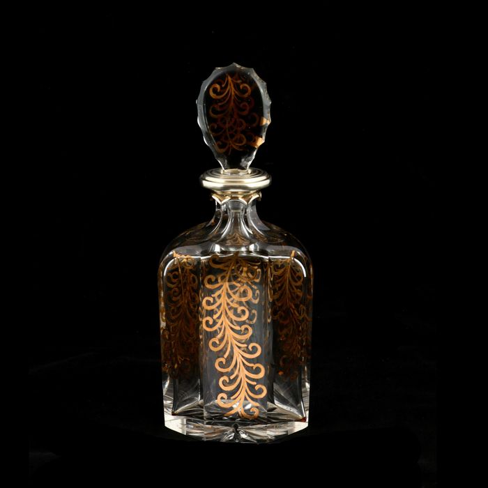 Garrafa em Cristal com Aplicações em Prata