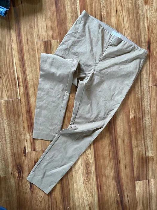 H&m brazowe bezowe spodnie na gumce tregginsy legginsy xl 42 44 plus size