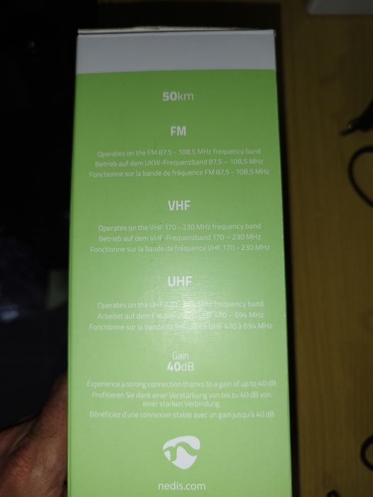 Antena TDT interior e exterior de alto ganho