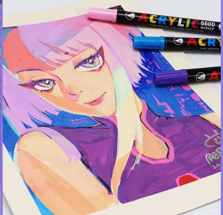 MARKERY pisaki akrylowe z podwójną końcówką