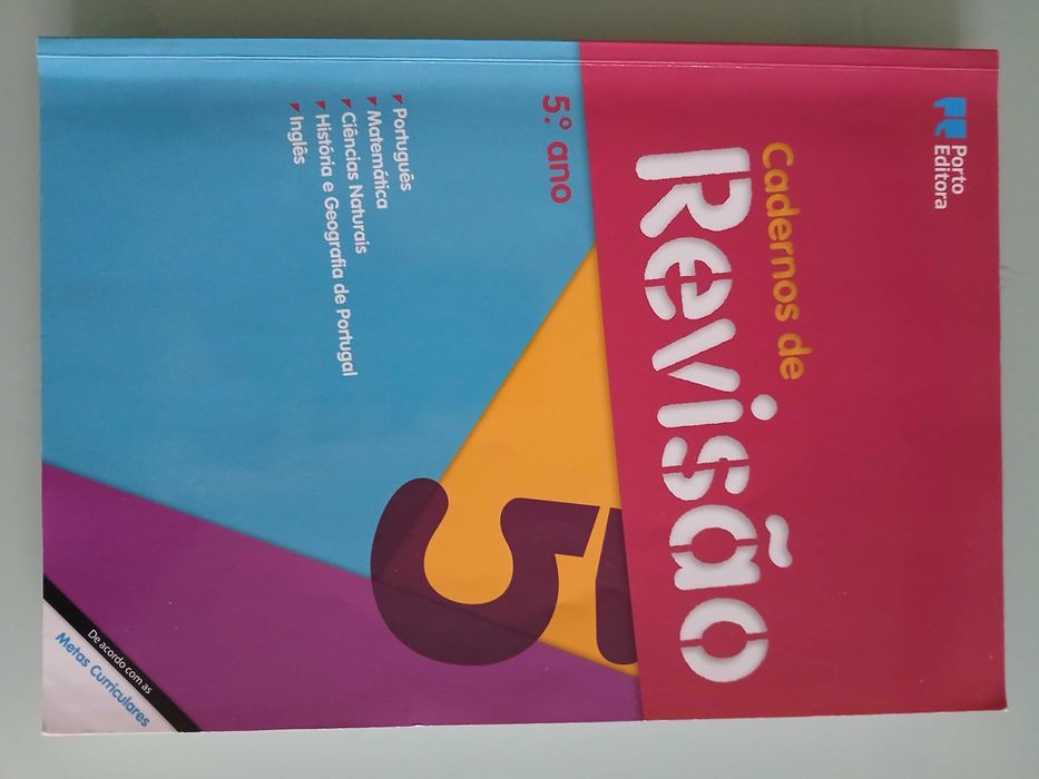 Cadernos de Revisão 5.º Ano (Português, Matemática, etc.)