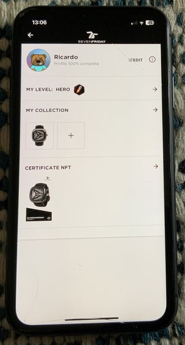 Relogio aut. Sevenfriday - M3/01 spaceship (certificate NFC)