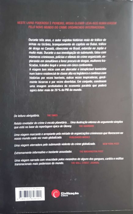 Livro "McMáfia - o crime organizado sem fronteiras"